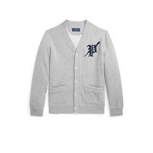 Polo by Ralph Lauren Light Gray Cardigan with Navy 'P' Patch